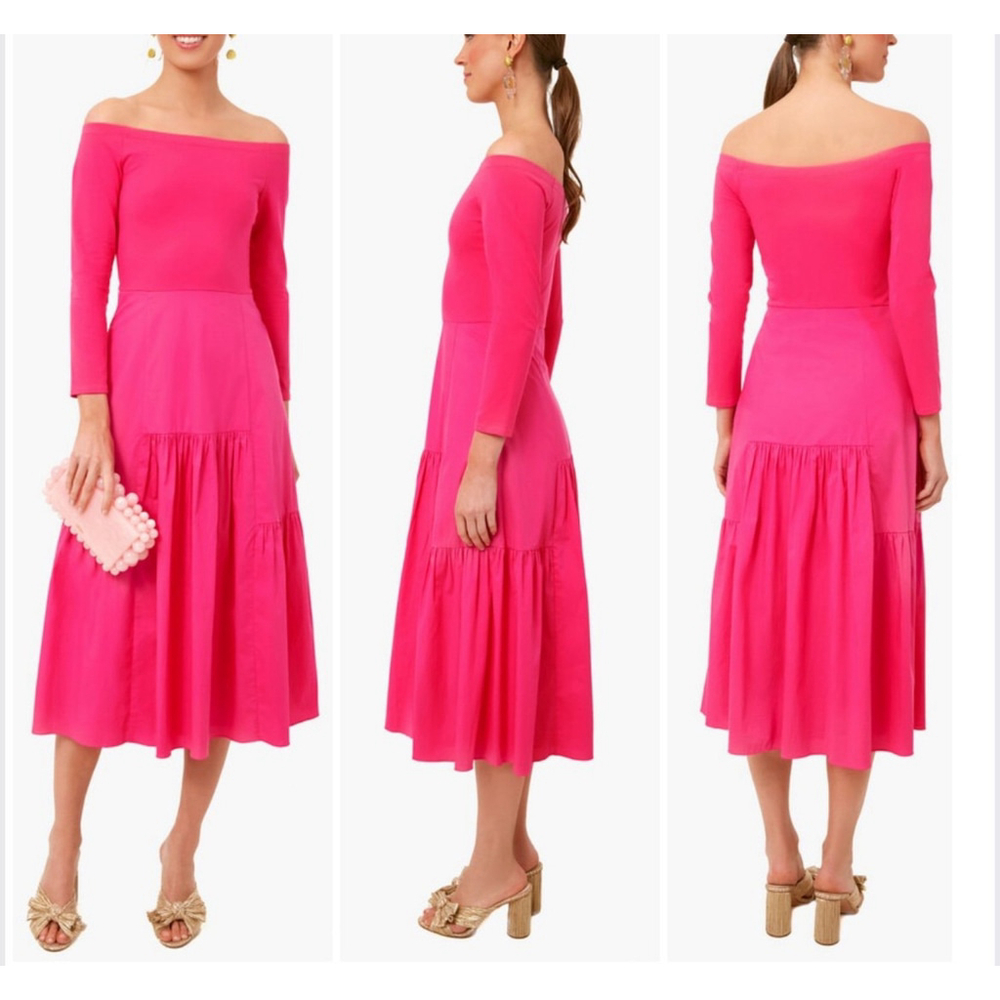 Tuckernuck x Cameran Eubanks Wimberly Dress pink Marissa off shoulder midi size